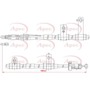 Apec Handbrake Cable Left Rear fits Hyundai Santa Fé II 2006-2009 2.2