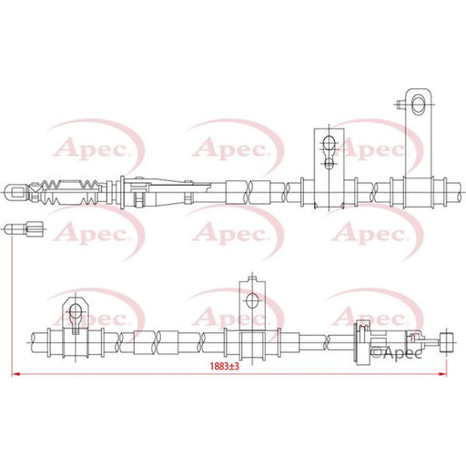 Apec Handbrake Cable Left Rear CAB1235
