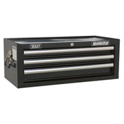 Sealey Mid-Box 3 Drawer with Ball-Bearing Slides - Black Sealey  - Dynamic Drive