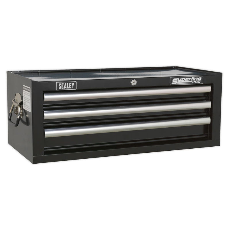 Sealey Mid-Box 3 Drawer with Ball-Bearing Slides - Black Sealey  - Dynamic Drive