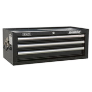 Sealey Mid-Box 3 Drawer with Ball-Bearing Slides Black AP33339B Sealey - Dynamic Drive