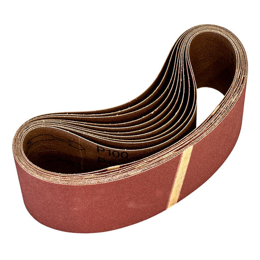 Sealey Sanding Belt 75 x 533mm 100Grit Pack of 10 WSB53100 Sealey - Dynamic Drive