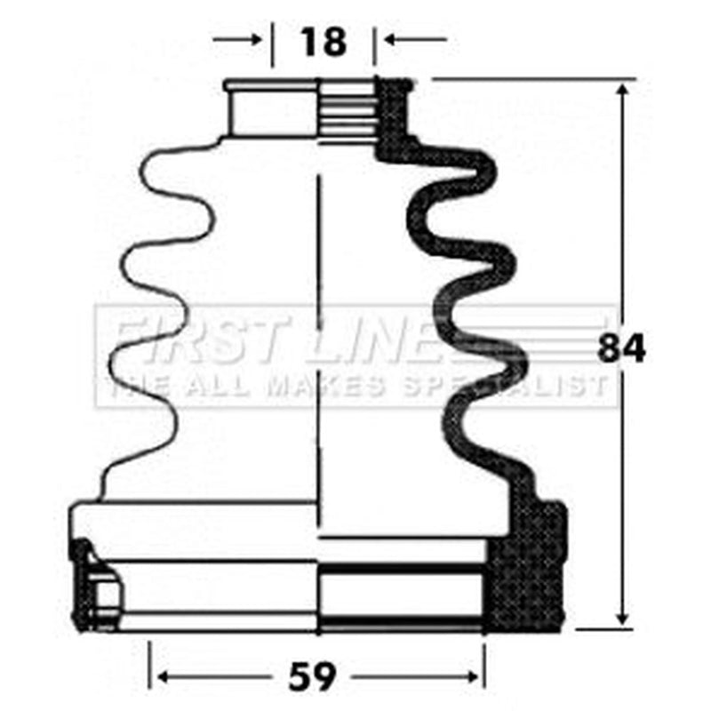 First Line Drive Shaft Bellow Kit Front Right fits Citroën C2 2003-2012 1.1