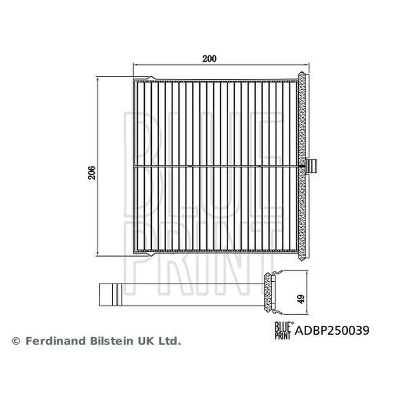 Blue Print Cabin Air Filter (Pollen Filter) ADBP250039