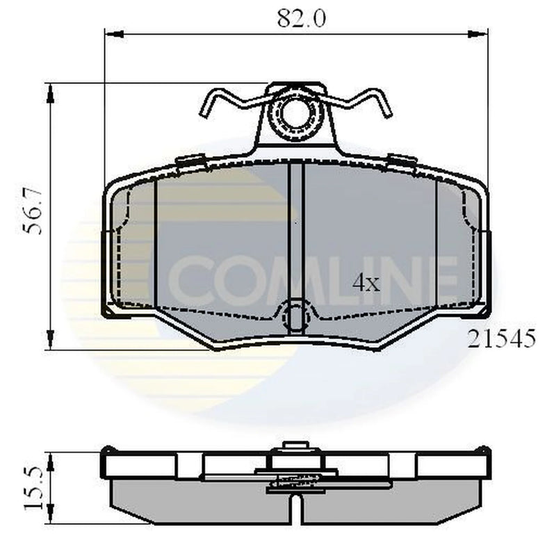 Comline 4 x Rear Brake Pad Set fits Nissan Almera 2000-2006 1.5 1.8 2.2