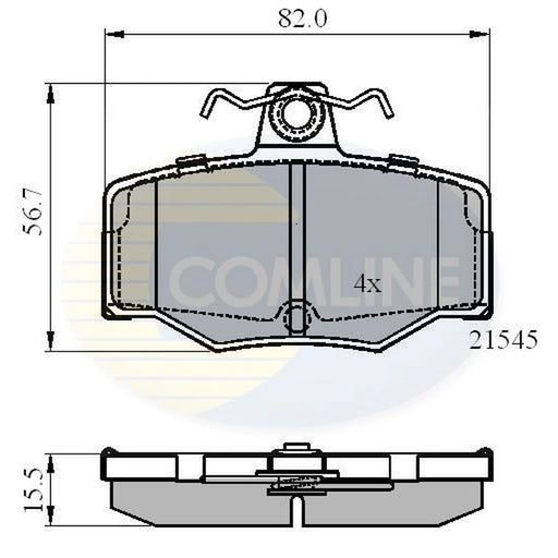 Comline 4 x Rear Brake Pad Set fits Nissan Almera 2000-2006 1.5 1.8 2.2