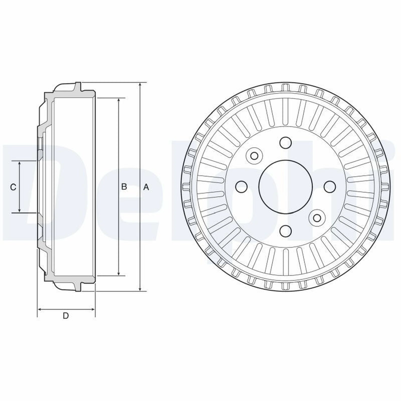 Delphi Brake Drum Assembly Rear fits Dacia Logan III 2021 on 1.0