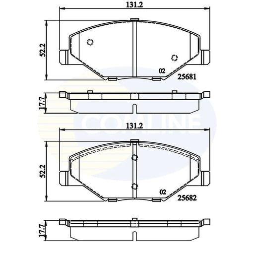 Comline 4 x Front Brake Pad Set fits Skoda Fabia II 2006-2014 1.2 1.4 1.6