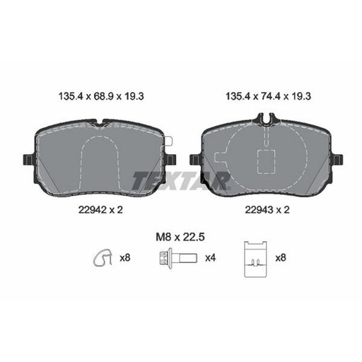 Textar Front Brake Pad Set 2294201