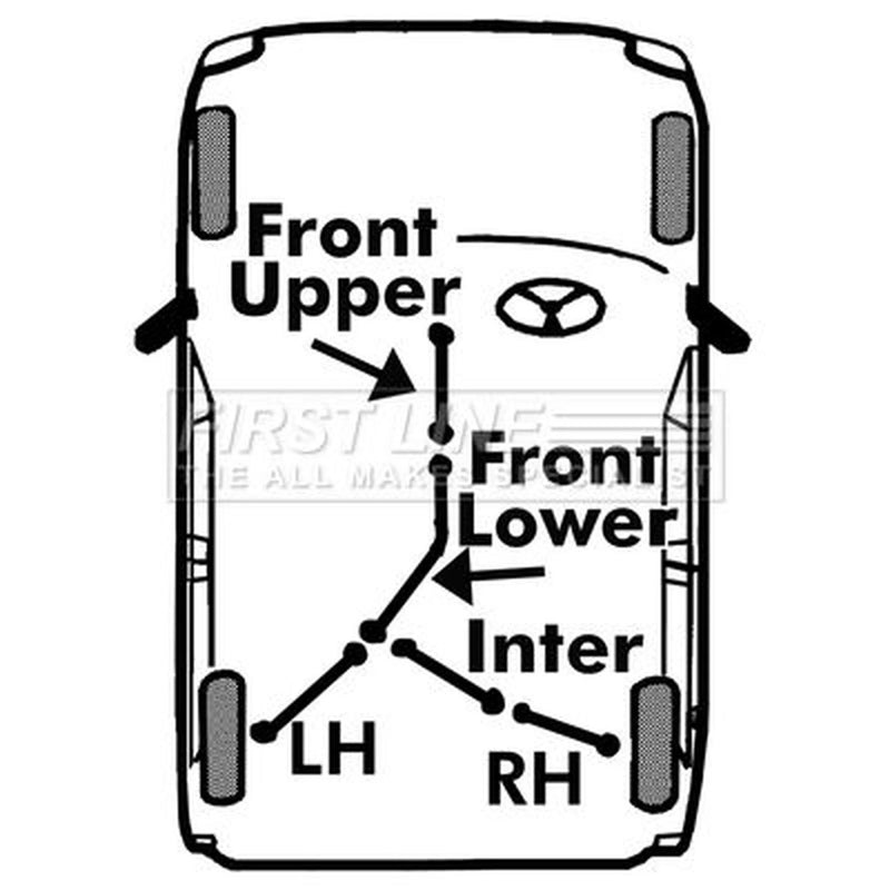 First Line Handbrake Cable Centre fits Opel Corsa C 2000-2009 1.0 1.2 1.3 1.7
