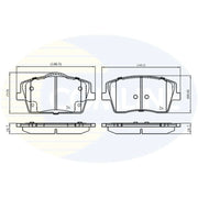 Comline Front & Rear Pads fits Volvo XC40 2017-2021
