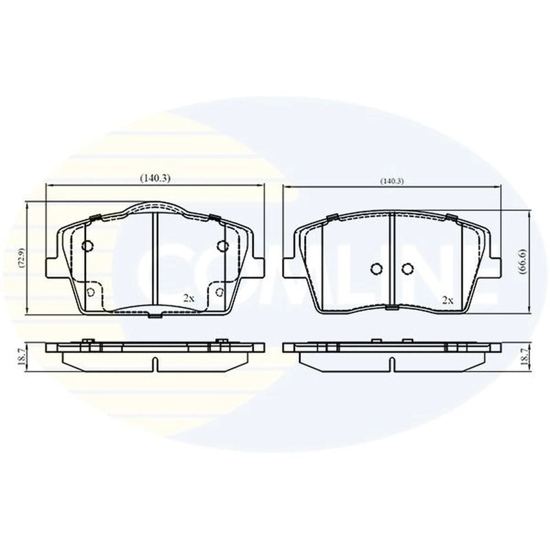 Comline Front & Rear Pads fits Volvo XC40 2017-2021