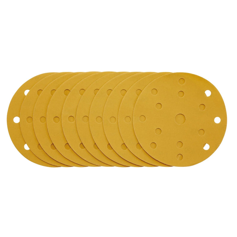 Draper Gold Sanding Discs with Hook & Loop, 150mm, 400 Grit, 15 Dust Extraction - image 1