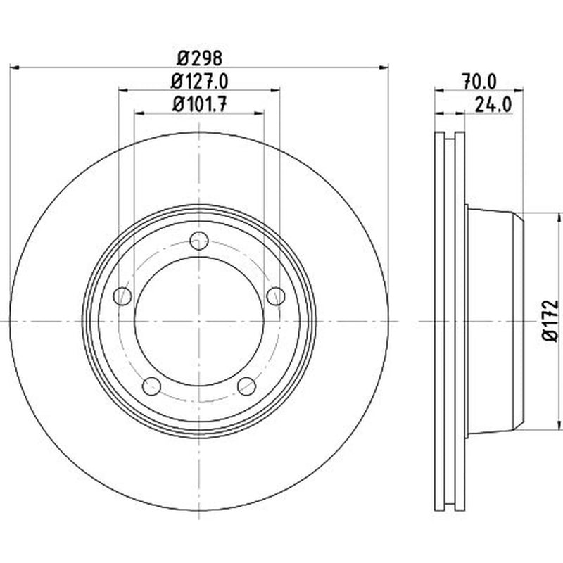 Mintex 2 x Front Brake Discs MDC565-x2