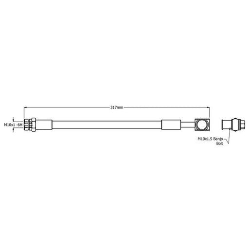 Juratek Brake Hydraulic Hose Line Rear fits Audi A4 Allroad B9 2016 on 2.0