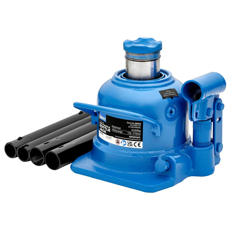Draper Low Profile Bottle Jack, 10 Tonne - BJ10LP - image 1