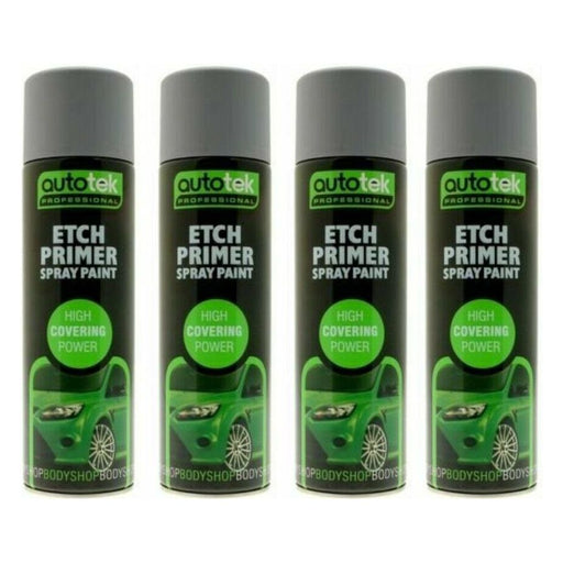 4 X 500Ml Autotek Professional Acid Etch Grey Primer For Galvanised Aluminium Autotek  - Dynamic Drive