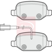 Apec Rear Brake Pad Set fits Alfa Romeo Mito 2008-2018 0.9 1.3 1.4 1.6