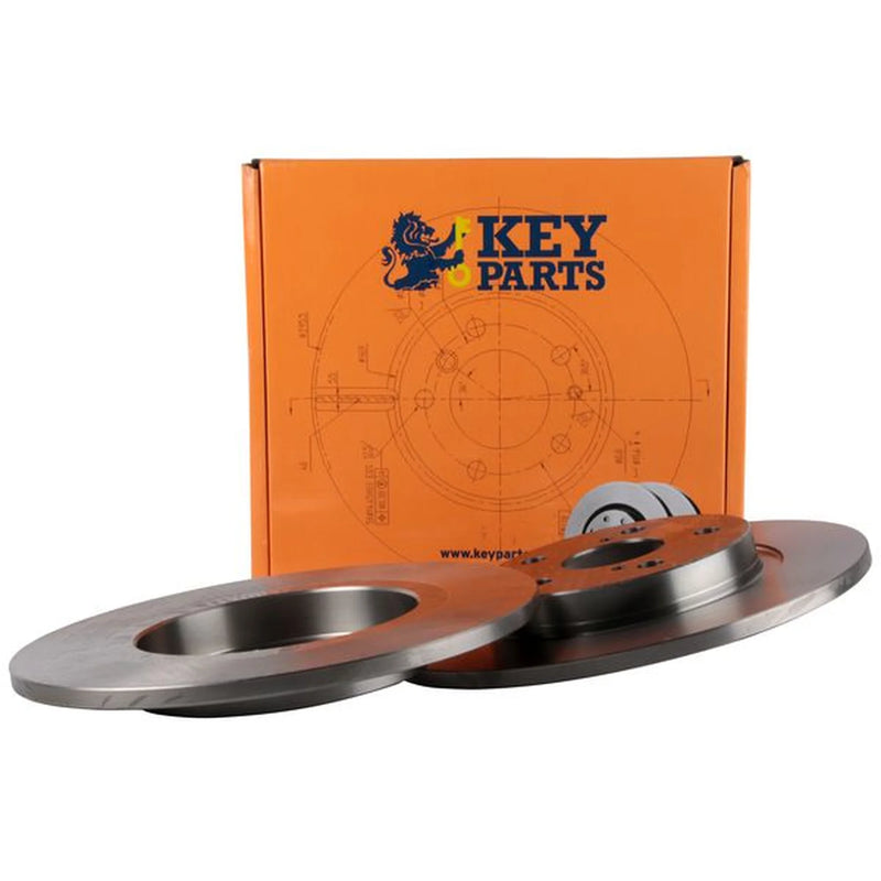 Key Parts 2 x Solid Brake Discs fits Toyota Avensis 2008-2018 1.6 1.8 2.0 2.2