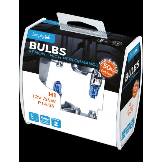 2x H1 Car Headlamp Upgrade Bulb 50% Brighter Headlight Simply - Dynamic Drive