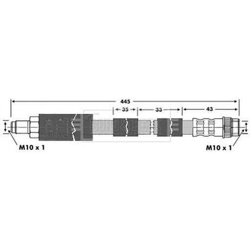 Borg & Beck Brake Hydraulic Hose Line Front Right BBH6904