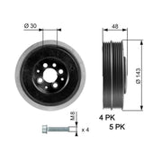 Gates Crank Shaft Belt Pulley TVD1015A