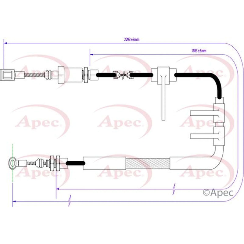 Apec Handbrake Cable Front CAB1224