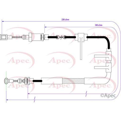 Apec Handbrake Cable Front fits Citroën Relay III 2006-2020 2.2 3.0