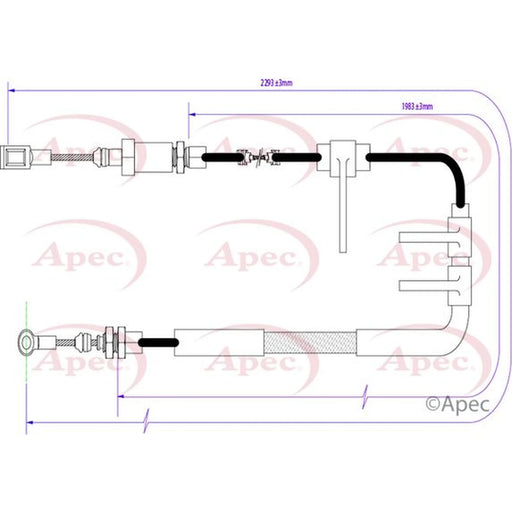 Apec Handbrake Cable Front CAB1224