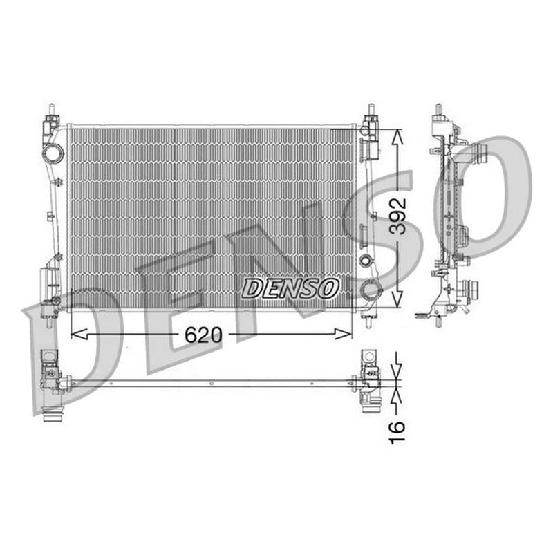 Denso Engine Radiator fits Fiat Grande Punto 2005-2014 1.3