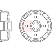 Apec Brake Drum Assembly Rear fits Daihatsu Charade VI 2003 on 0.7 1.0