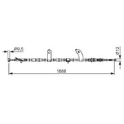 Bosch Handbrake Cable Rear fits Mazda 3 2013-2019 1.5 1.6 2.0 2.2