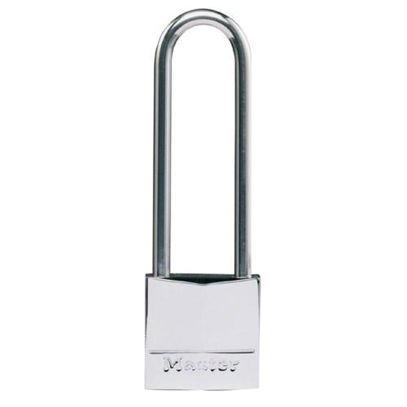 Masterlock Padlock Nickel Brass 30mm SS Long Shackle Masterlock - Dynamic Drive