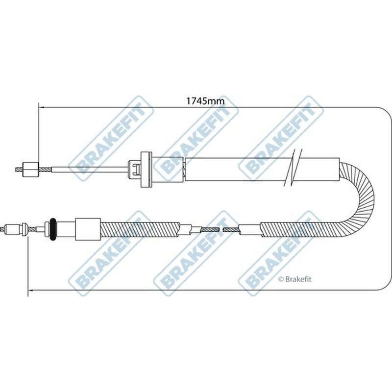 Apec Handbrake Cable Left Rear fits Citroën Berlingo / Berlingo First 1996-2011