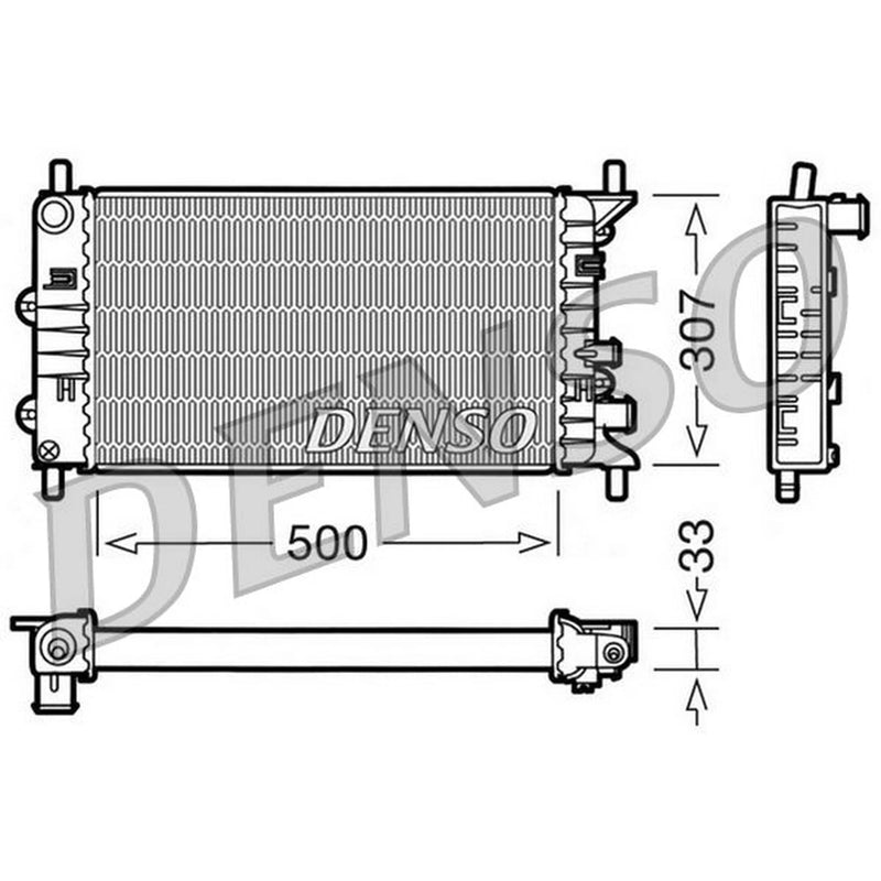 Denso Engine Radiator fits Ford Escort 1990-1995 1.4 1.6