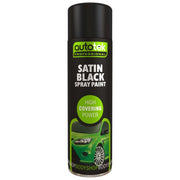 Autotek Satin Black Paint Spray High Coverage Satin Black 500ml Aerosol - image 1