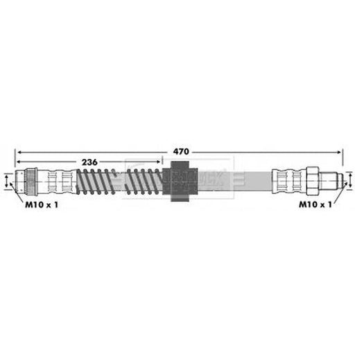 Borg & Beck Brake Hydraulic Hose Line Front Right BBH6639