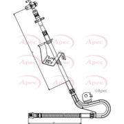 Apec Brake Hydraulic Hose Line Front Left fits Citroën C5 III 2008-2016