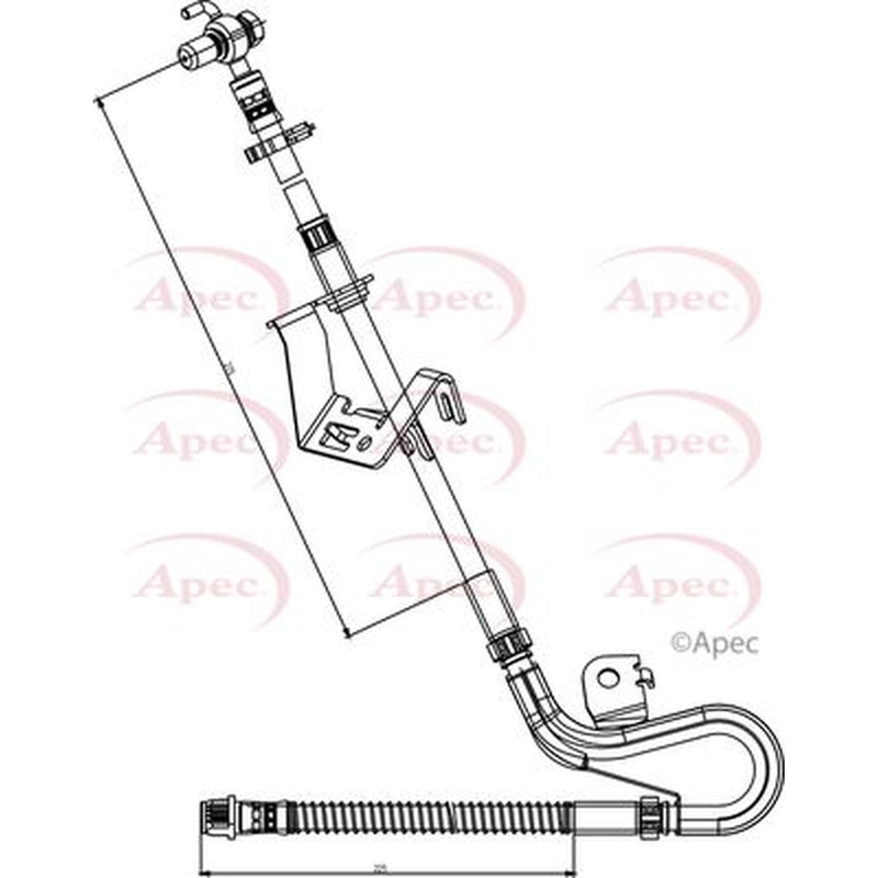 Apec Brake Hydraulic Hose Line Front Left fits Citroën C5 III 2008-2016