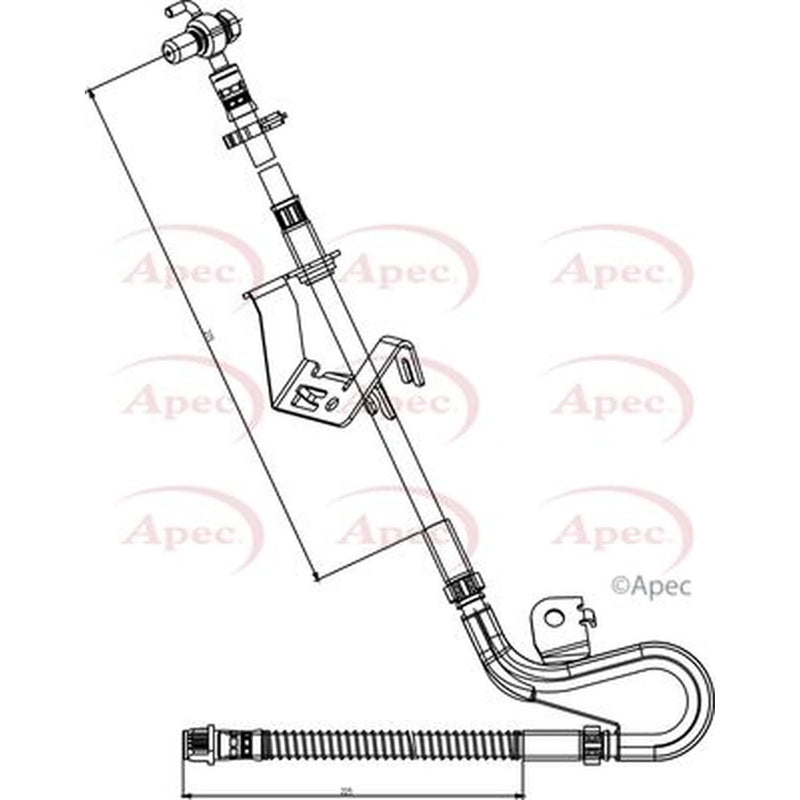 Apec Brake Hydraulic Hose Line Front Left HOS3838