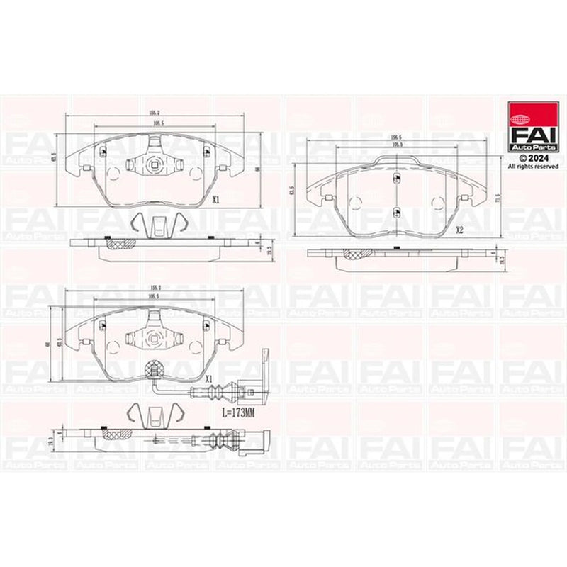 FAI Front Vented & Rear Vented Brake Discs & Pads fits Audi A3 2003-2013 1.8 2.0