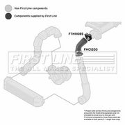 First Line Intercooler Turbo Charge Air Hose fits BMW 5 2002-2010