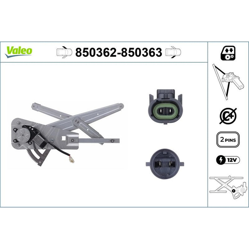 Valeo Electric Window Regulator Lifter Left Front 850362