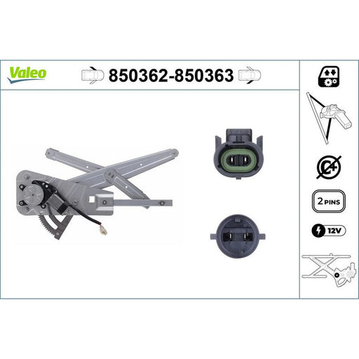 Valeo Electric Window Regulator Lifter Left Front 850362
