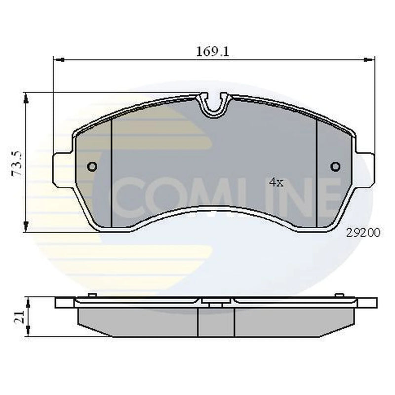 Comline 4 x Front Brake Pad Set fits Mercedes-Benz Sprinter 3,5-T 2006-2025