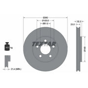 Textar 2 x Vented Front Brake Discs 92271603-x2
