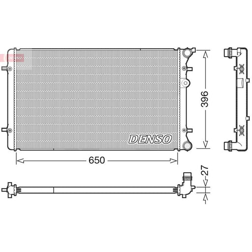 Denso Engine Radiator fits Audi A3 1996-2003 1.6 1.8 1.9