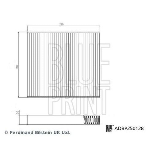 Blue Print Cabin Air Filter (Pollen Filter) fits Tesla Model S 2021 on