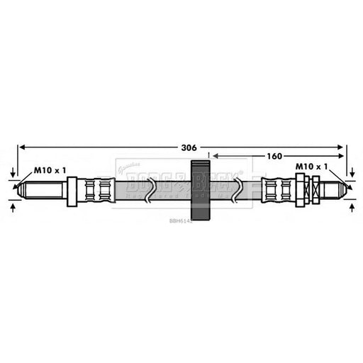 Borg & Beck Brake Hydraulic Hose Line Rear Right BBH6142