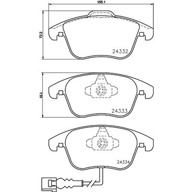 Mintex Front Brake Pad Set fits Audi Q3 2011-2018 1.4 2.0